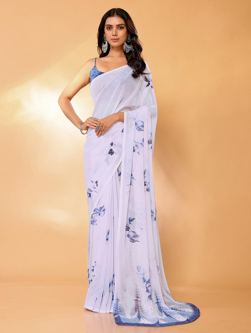 women floral printed saree with blouse