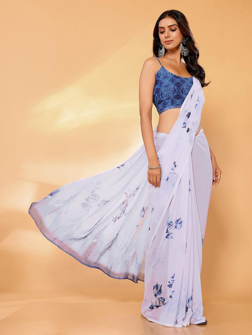 women floral printed saree with blouse - 21678848 - Standard Image - 1