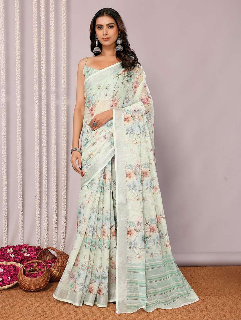 women floral printed saree with blouse - 21678851 -  Standard Image - 1