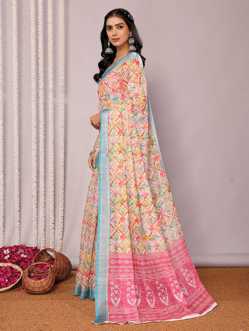 women printed saree with blouse - 21678879 -  Standard Image - 1