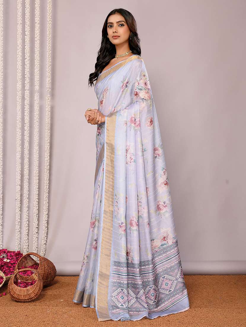 women floral printed saree with blouse - 21678887 -  Standard Image - 1