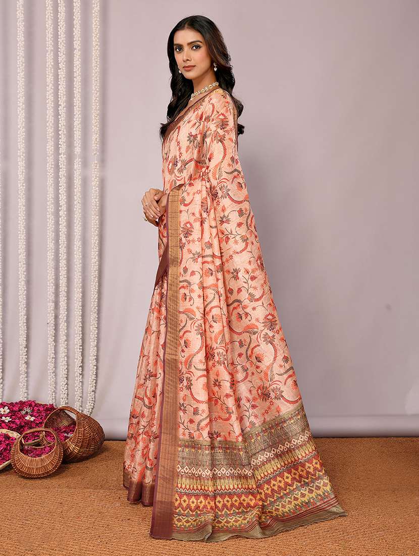 women floral printed saree with blouse - 21678893 -  Standard Image - 1