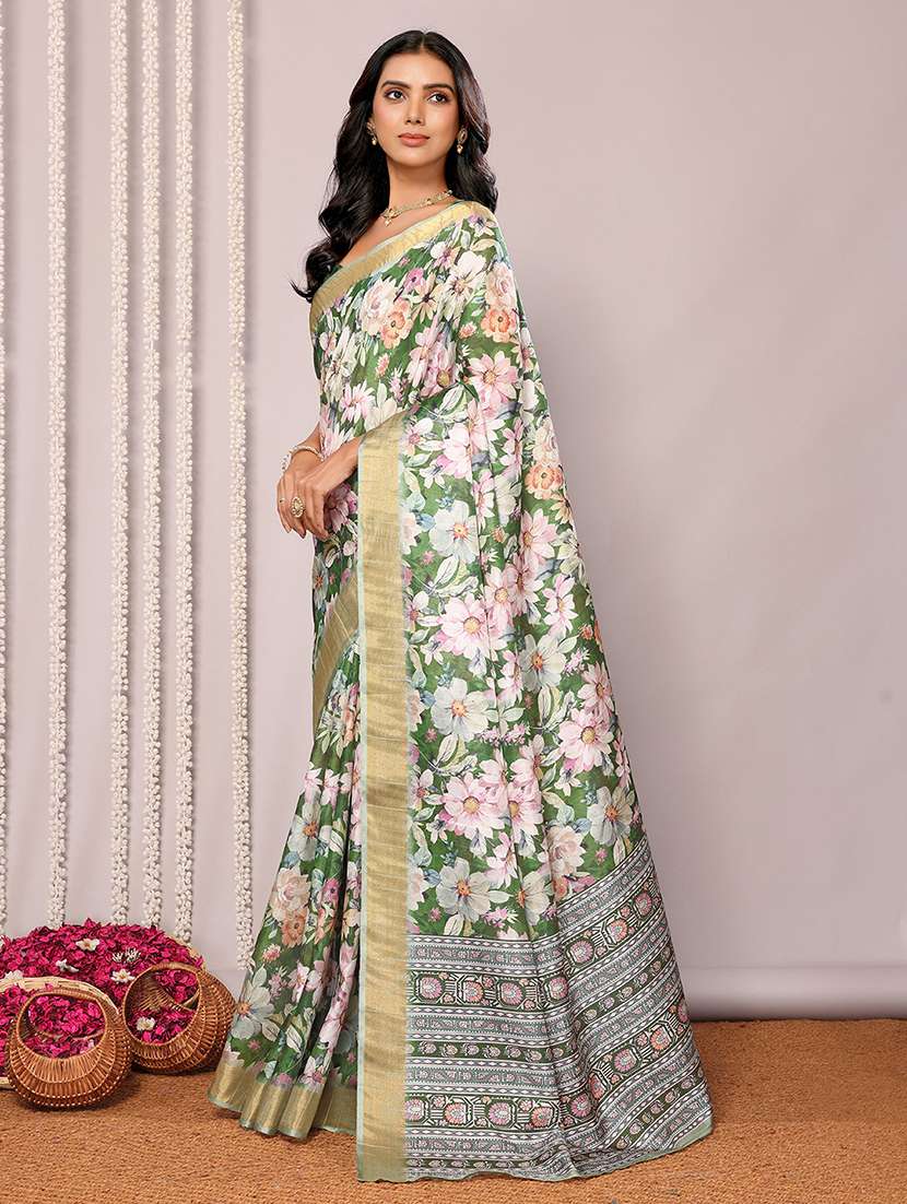 women floral printed saree with blouse - 21678894 -  Standard Image - 1