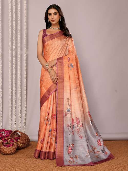 women floral printed saree with blouse - 21678903 - Standard Image - 0