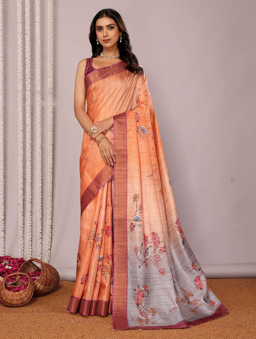 women floral printed saree with blouse - 21678903 - Zoom Image - 0