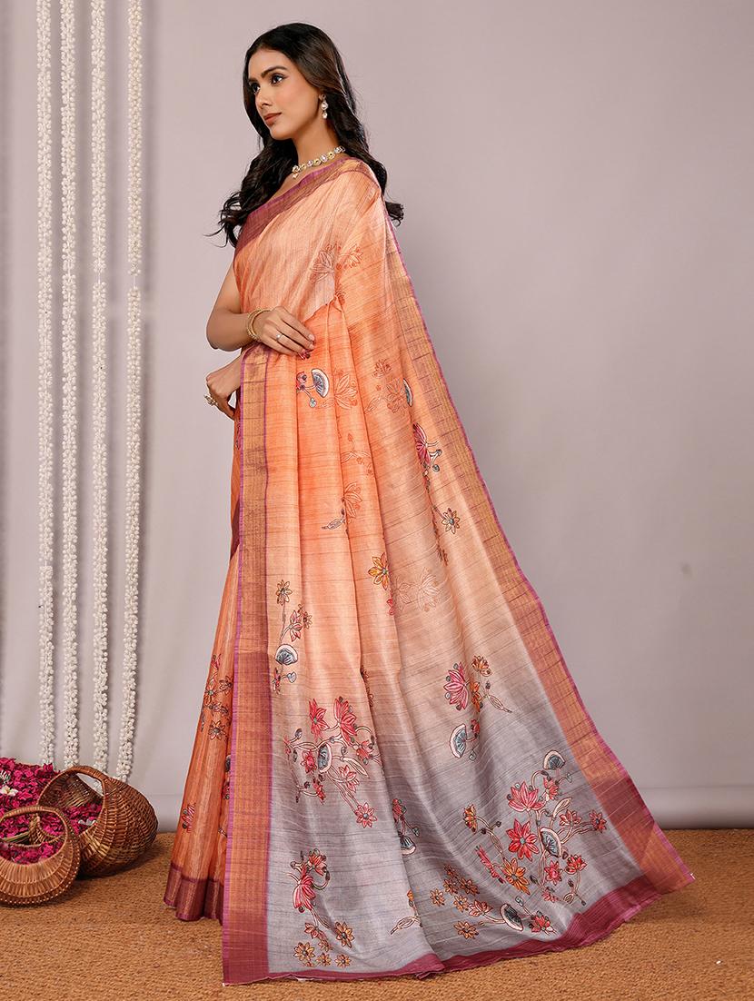 women floral printed saree with blouse - 21678903 -  Standard Image - 1