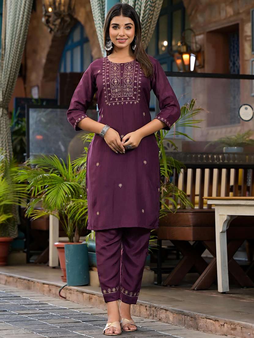 women embroidered kurta pant set with duaptta - 21679262 -  Standard Image - 1