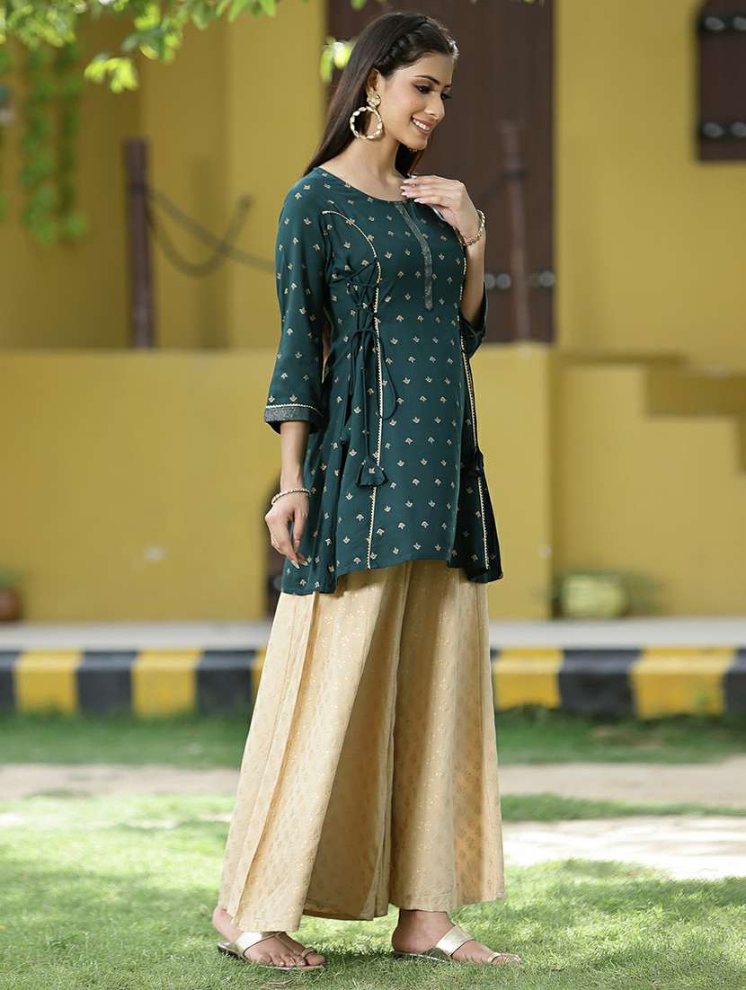 women printed round neck straight kurti - 21679301 - Standard Image - 1