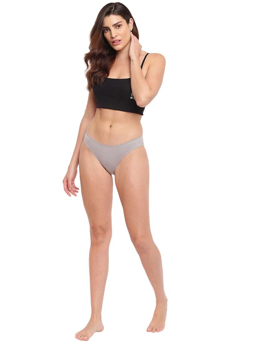 women solid low rise bikini combo - 21679384 -  Standard Image - 4