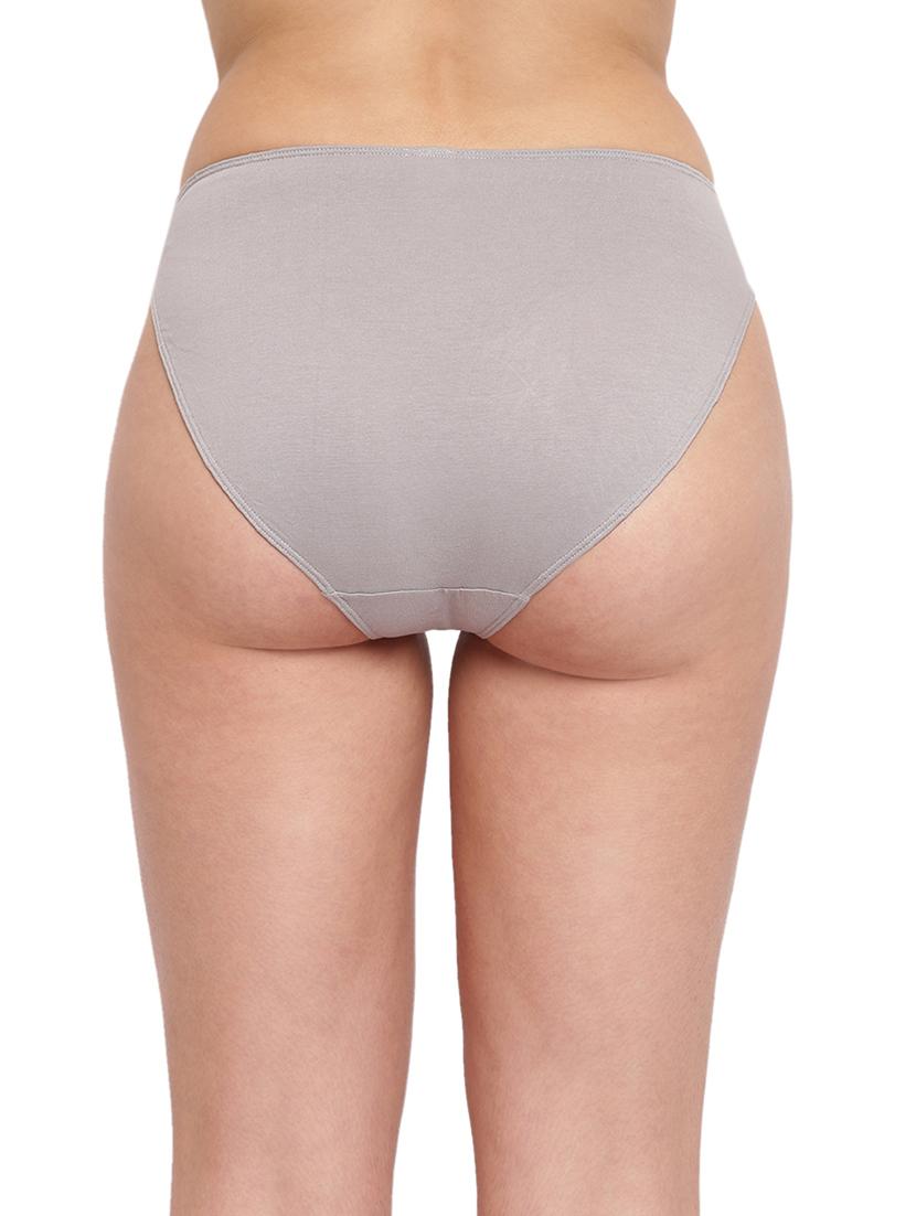 grey solid cotton hipster panty - 21679393 -  Standard Image - 1