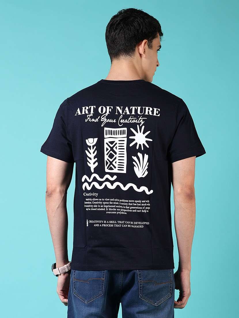 men back print short sleeve t-shirt