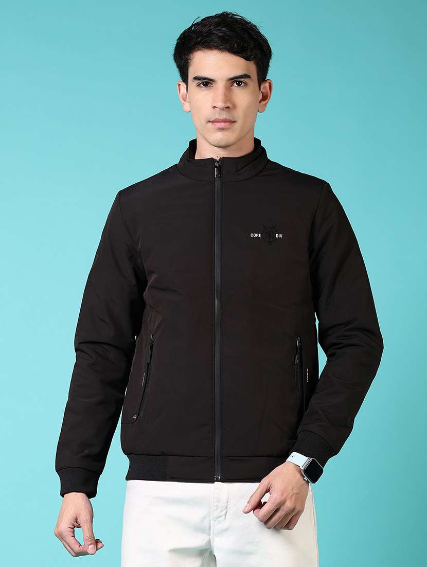 men long sleeves solid bomber jacket - 21679808 -  Standard Image - 1