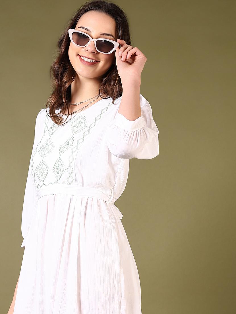 women embroidered puff sleeves tiered dress - 21679842 - Standard Image - 4