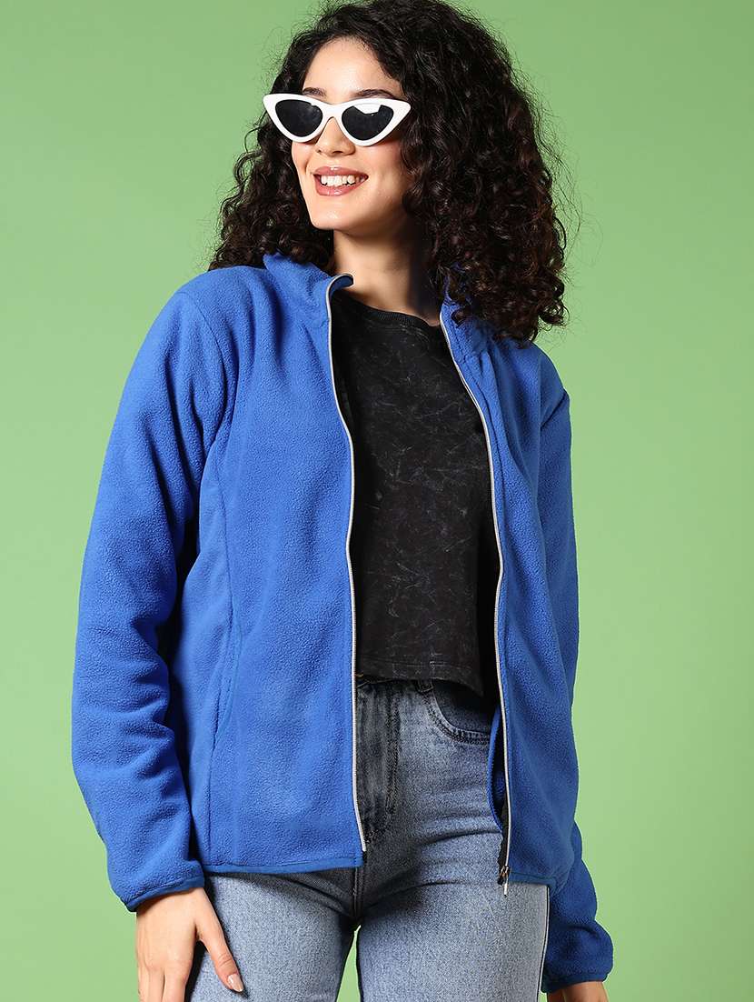 women solid long sleeve regular jacket