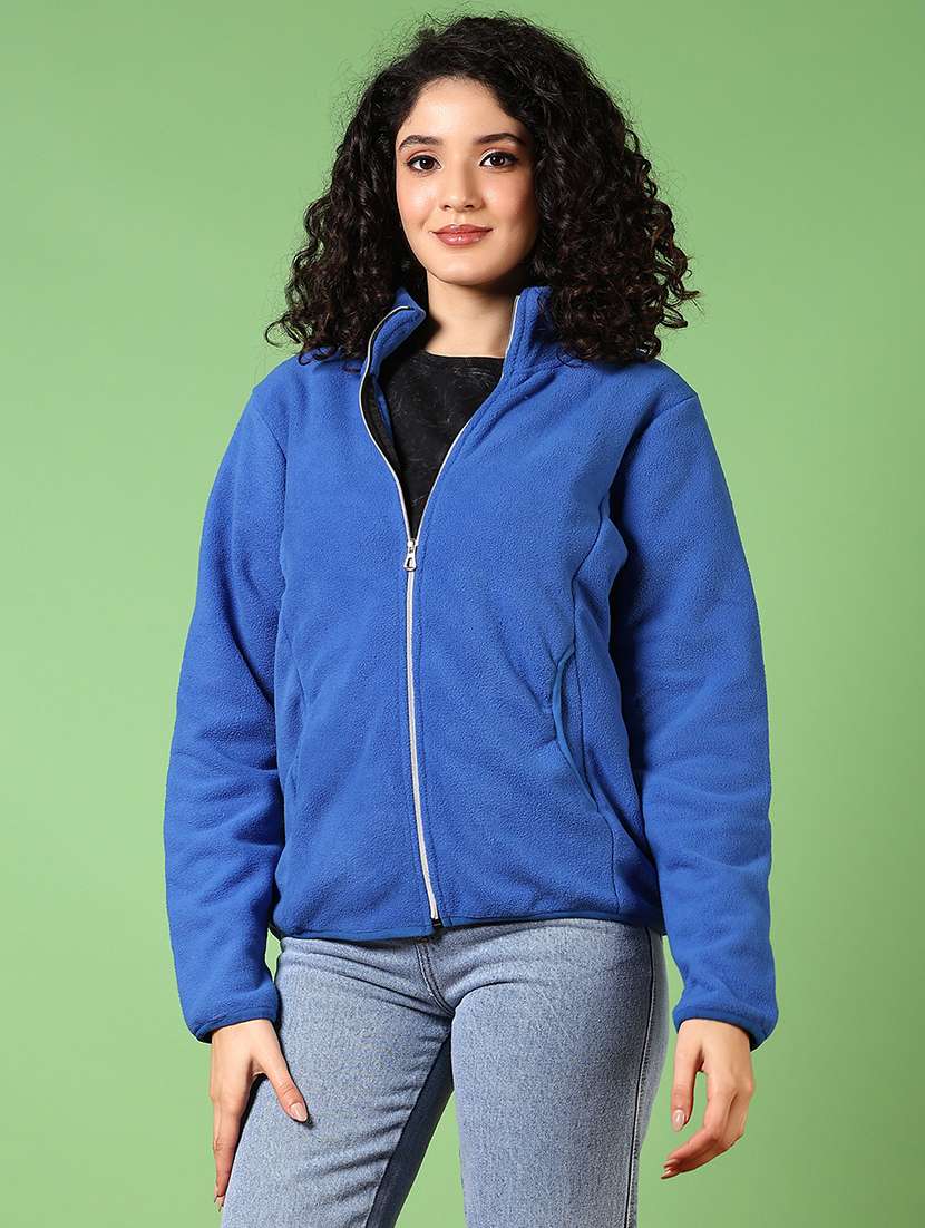 women solid long sleeve regular jacket - 21679913 -  Standard Image - 1