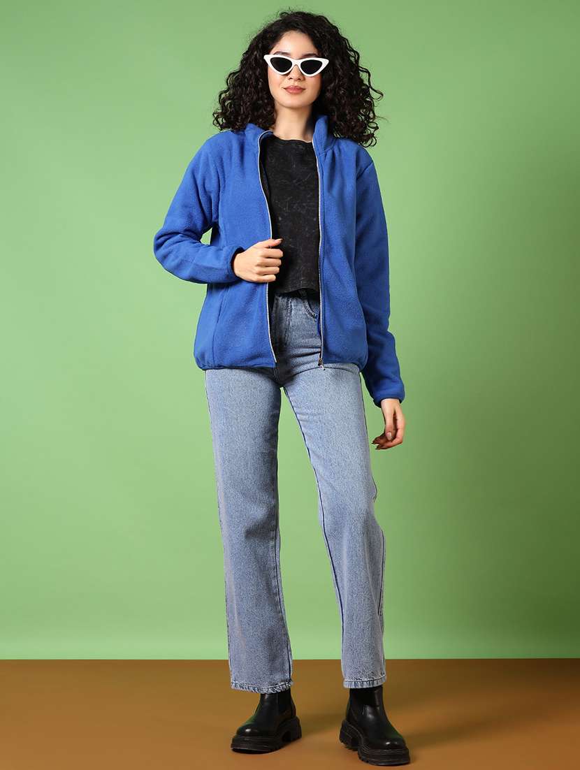 women solid long sleeve regular jacket - 21679913 -  Standard Image - 4