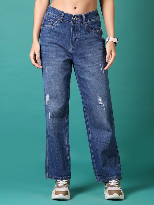 women solid high rise straight fit jeans - 21679964 - Standard Image - 0