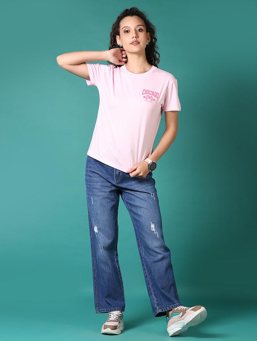 women solid high rise straight fit jeans - 21679964 - Standard Image - 4