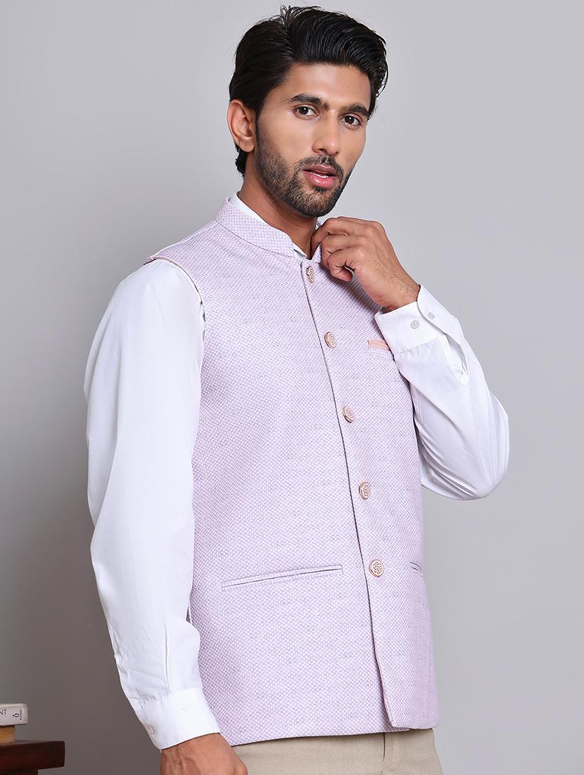 men mandarin neck sleeveless nehru jacket - 21679981 - Zoom Image - 0