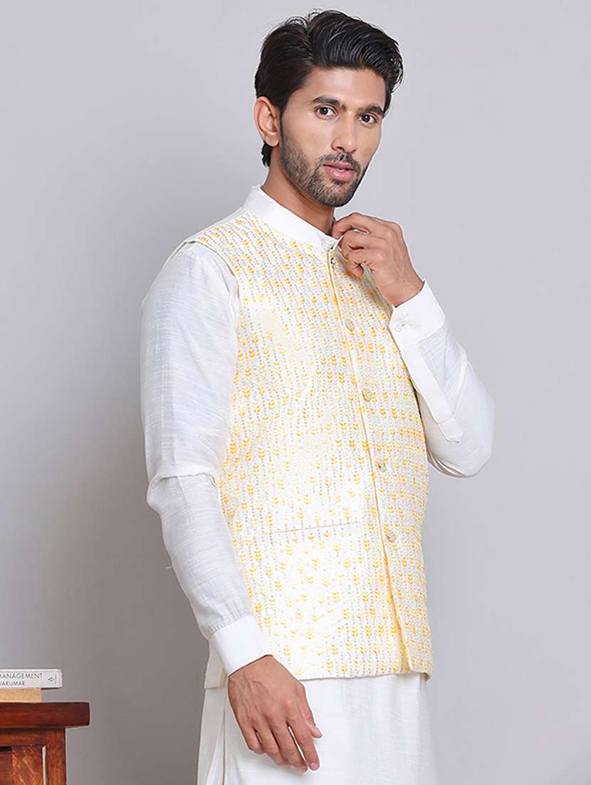 men mandarin neck sleeveless nehru jacket - 21679984 -  Standard Image - 1