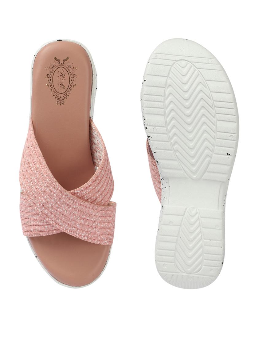 women peach slip on wedges - 21679992 - Standard Image - 4