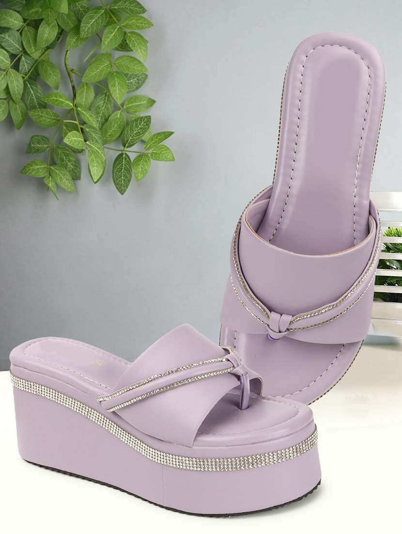 women lavender slip on wedges