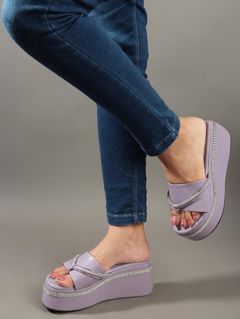 women lavender slip on wedges - 21679995 - Standard Image - 4