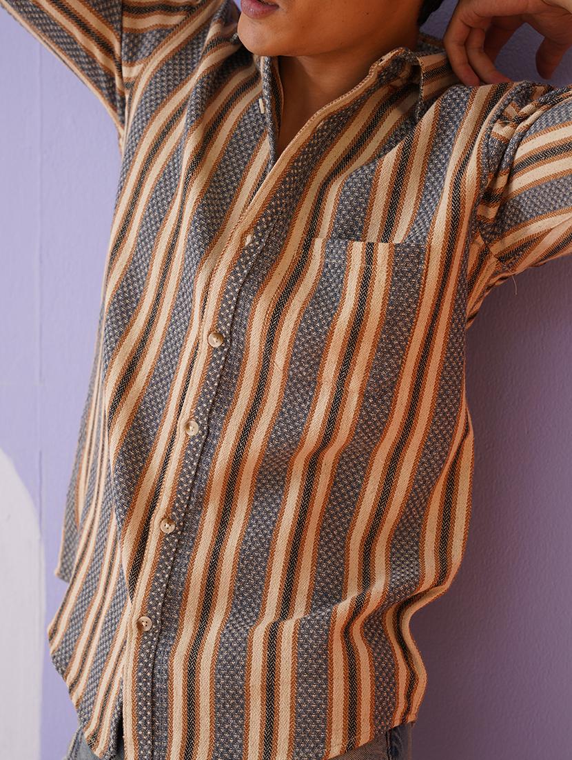 men striped long sleeve casual shirt - 21680037 - Standard Image - 4