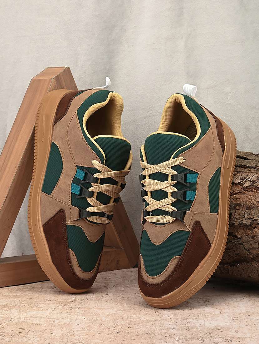 men color block lace up sneaker