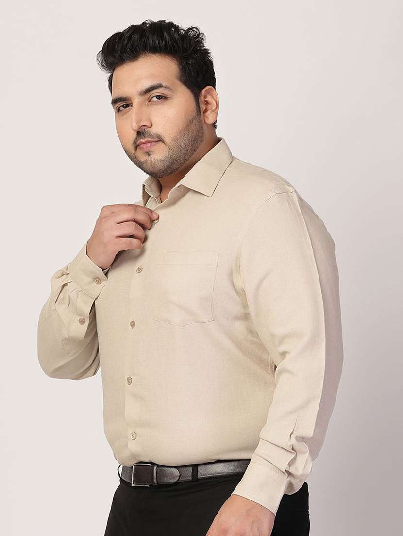 men solid plus size formal shirt - 21680297 -  Standard Image - 1