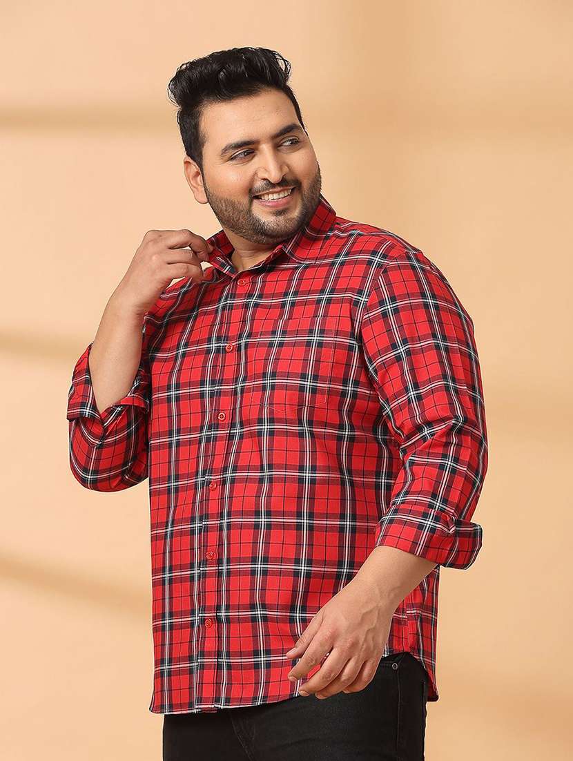 men plus size printed collared short sleeves shirt - 21680304 -  Standard Image - 1