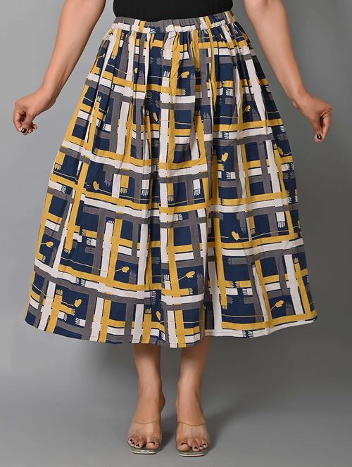 women mid rise printed flared skirt - 21680316 -  Standard Image - 0