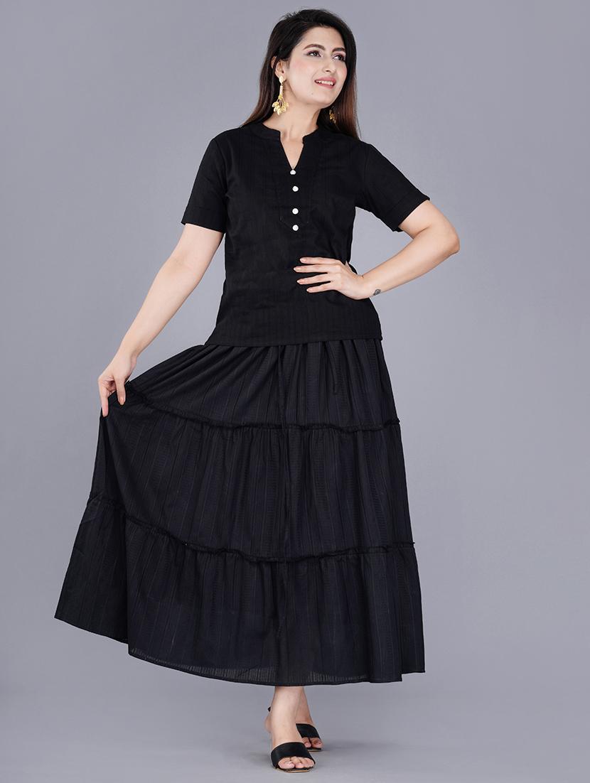 women solid top and skirt co-ord set - 21680317 - Zoom Image - 0