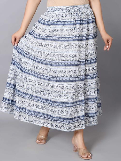 women mid rise printed tiered skirt - 21680319 - Standard Image - 0