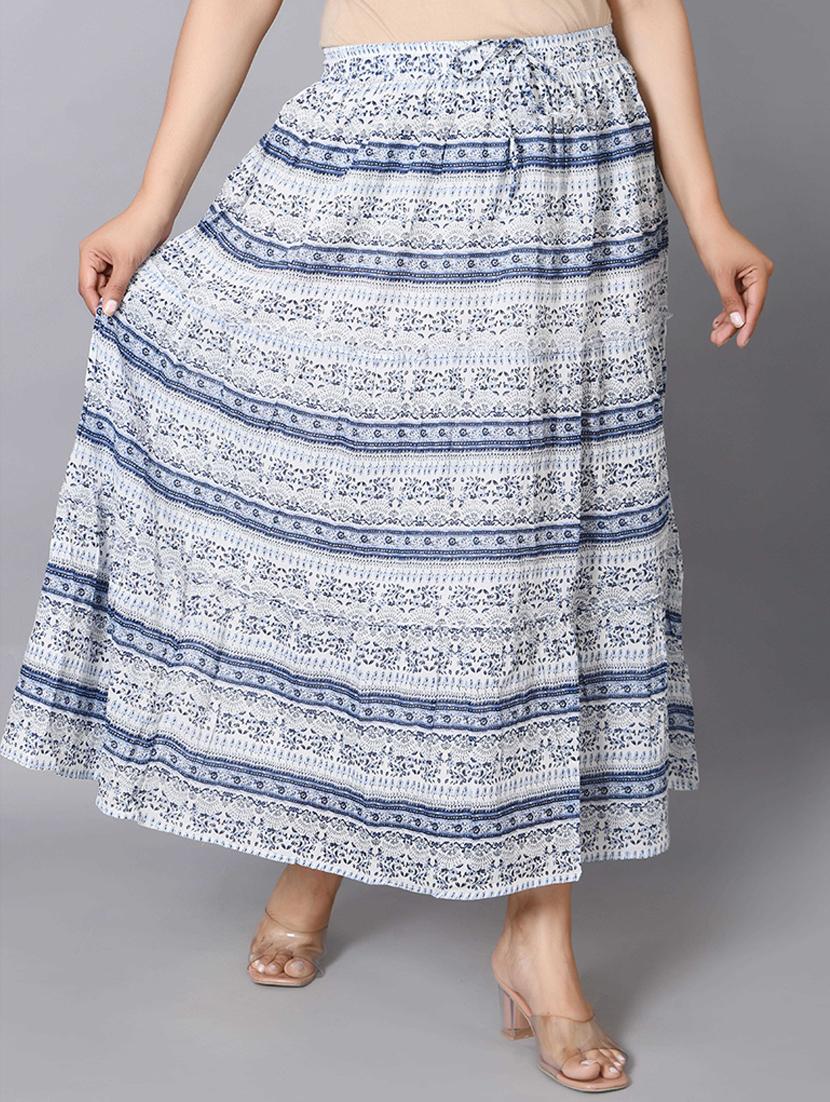 women mid rise printed tiered skirt - 21680319 - Zoom Image - 0