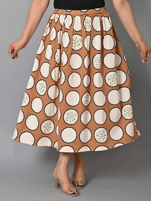 women mid rise printed flared skirt - 21680325 - Standard Image - 0