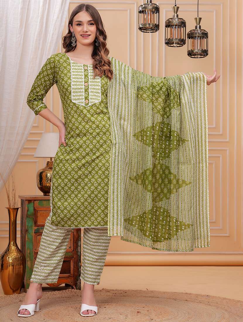 women three quarter sleeve suit set - 21680364 - Standard Image - 1