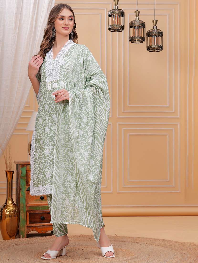 women three quarter sleeve suit set - 21680368 -  Standard Image - 1