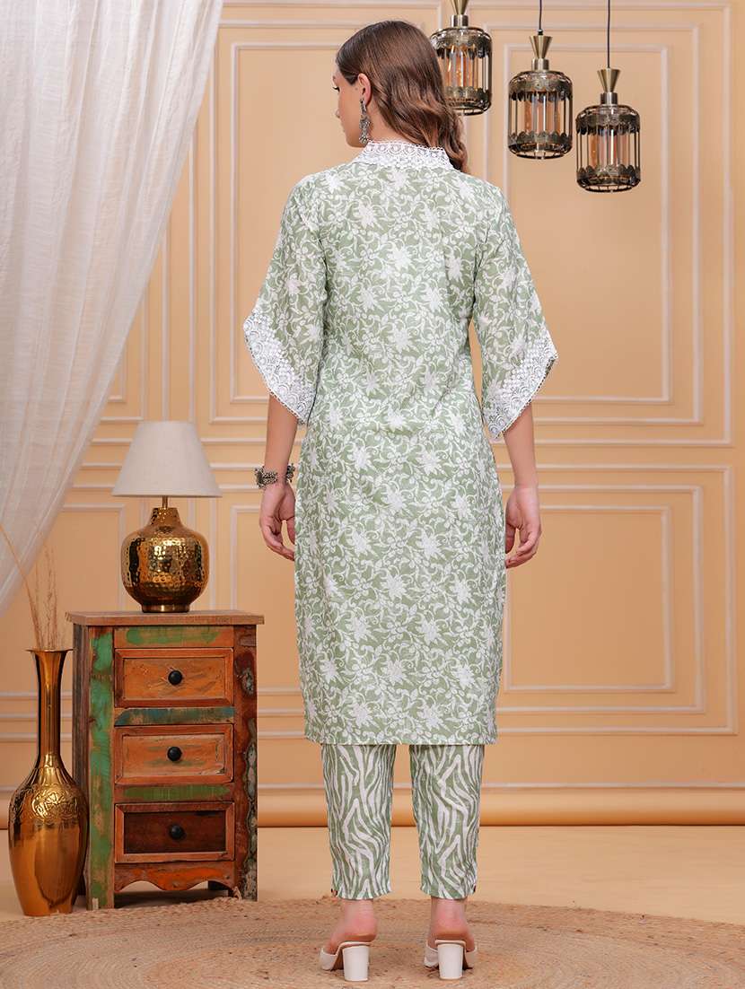 women three quarter sleeve suit set - 21680368 -  Standard Image - 4