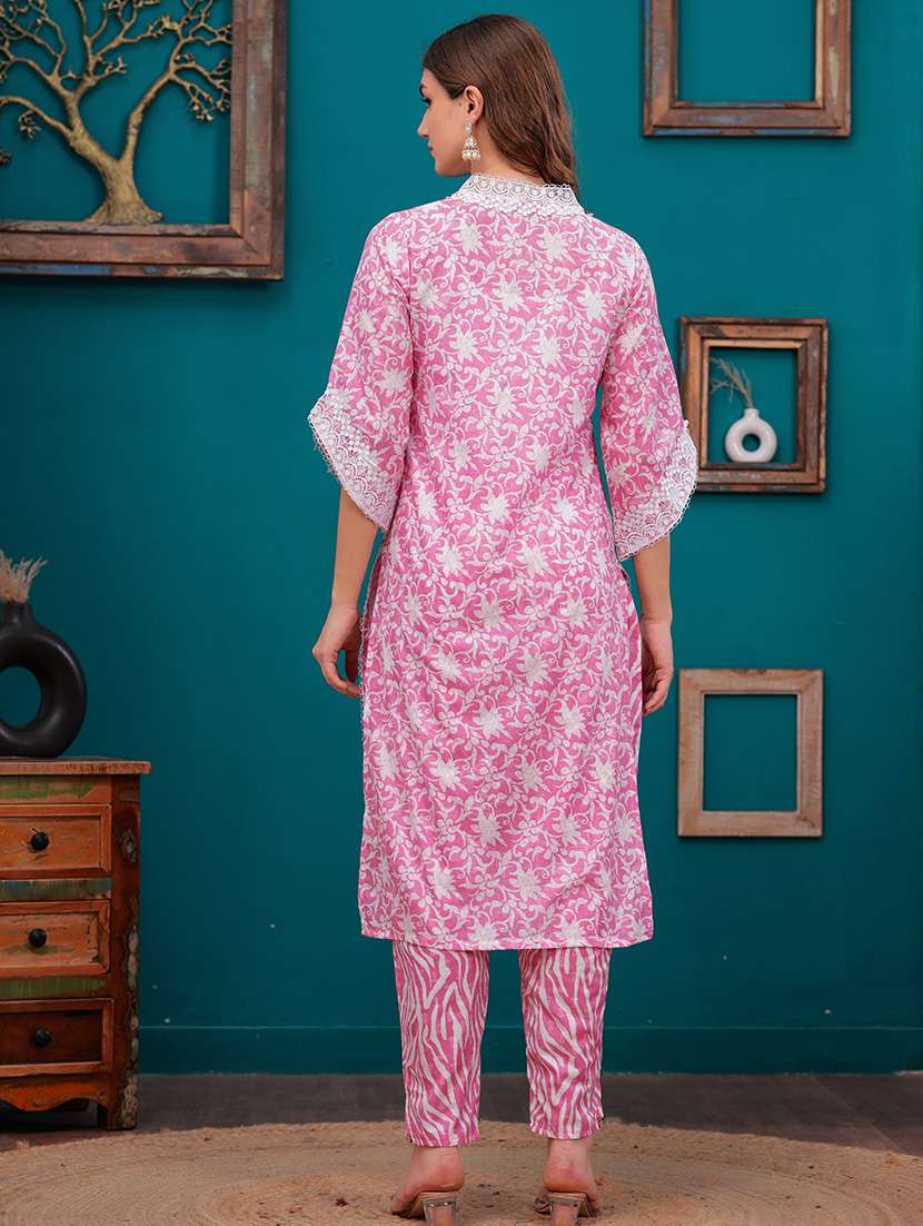 women three quarter sleeve suit set - 21680369 -  Standard Image - 4