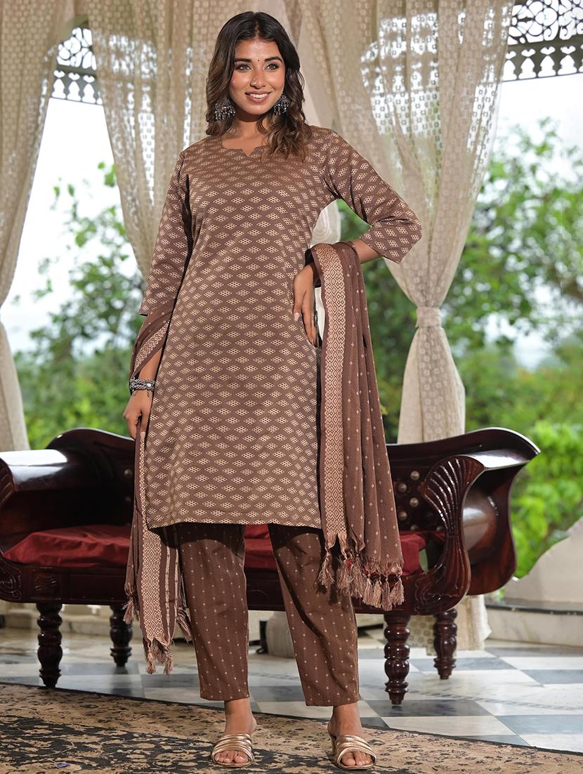 women geometric printed kurta pant set with dupatta - 21680493 -  Standard Image - 1