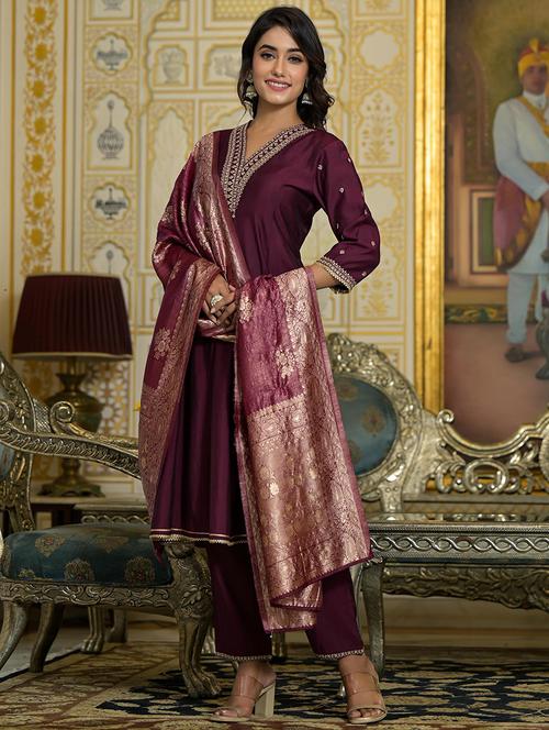 women embroidered kurta pant set with dupatta - 21680498 - Standard Image - 0