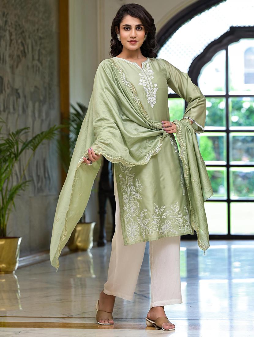 women embroidered kurta pant set with duaptta - 21680523 -  Standard Image - 1
