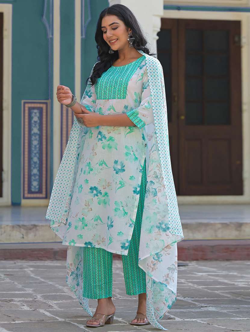 women floral kurta pant set with dupatta - 21680538 -  Standard Image - 1