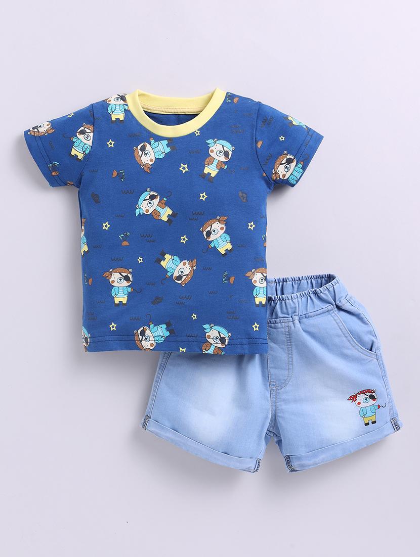 kids printed cotton shorts twin set - 21680634 - Standard Image - 1
