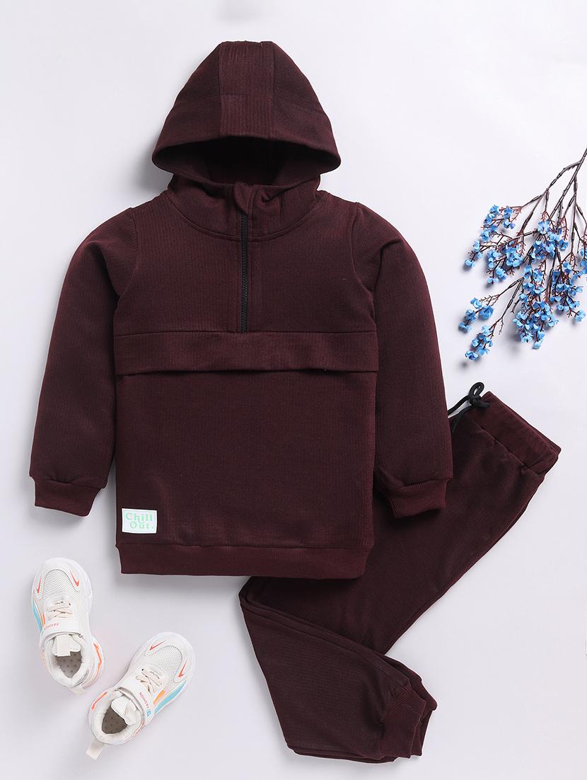 kids solid winter wear full length twin set - 21680648 - Standard Image - 1