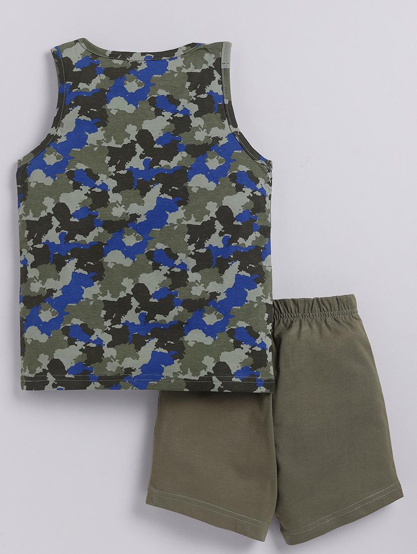 kids printed cotton shorts twin set - 21680688 -  Standard Image - 1