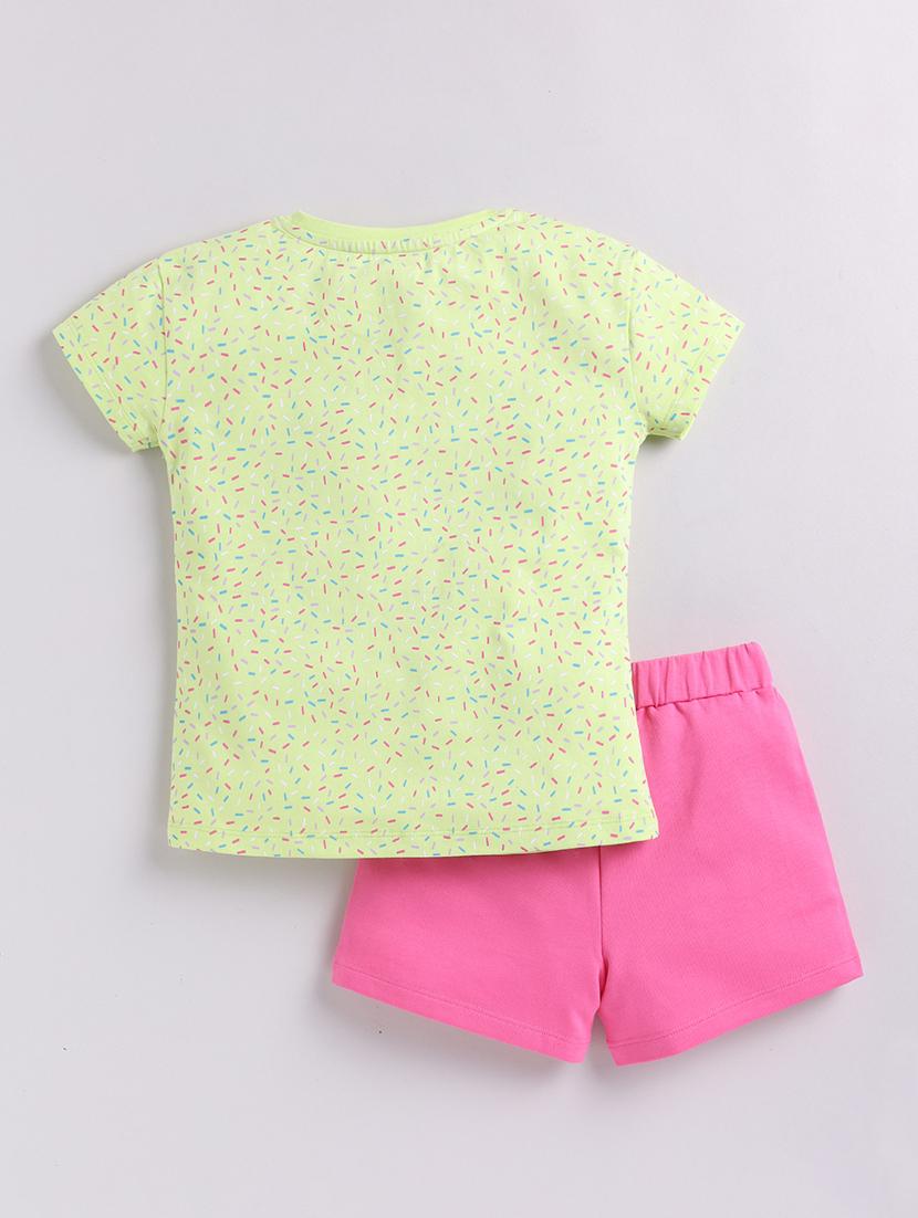 kids printed cotton shorts twin set - 21680740 - Standard Image - 1