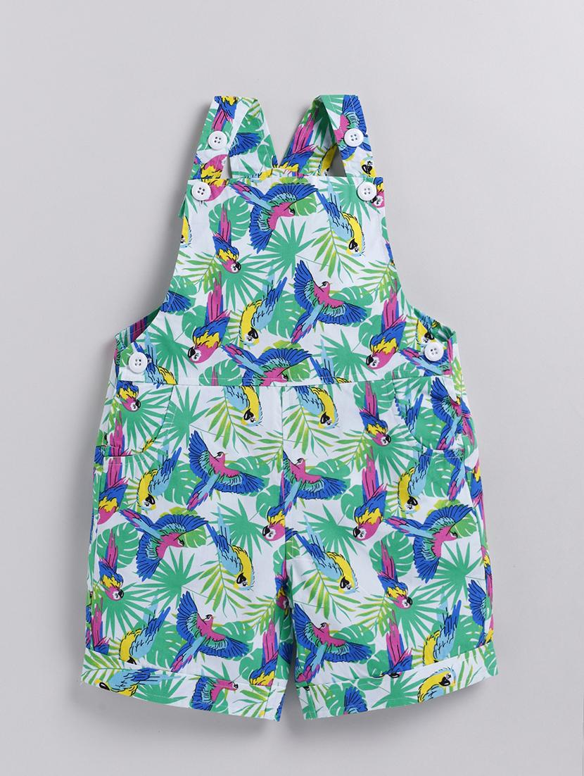 kids printed adjustable strap dungaree - 21680804 - Standard Image - 1