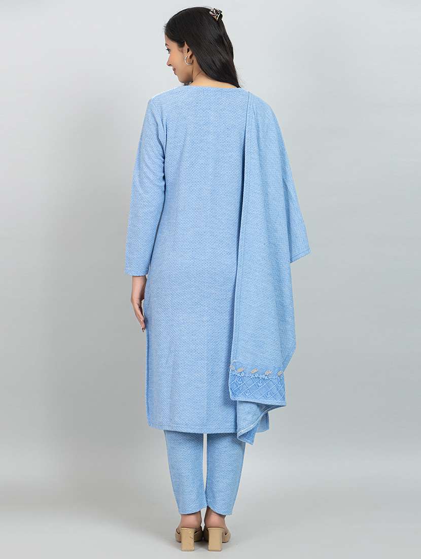 women self design long sleeve suit set - 21680903 -  Standard Image - 4